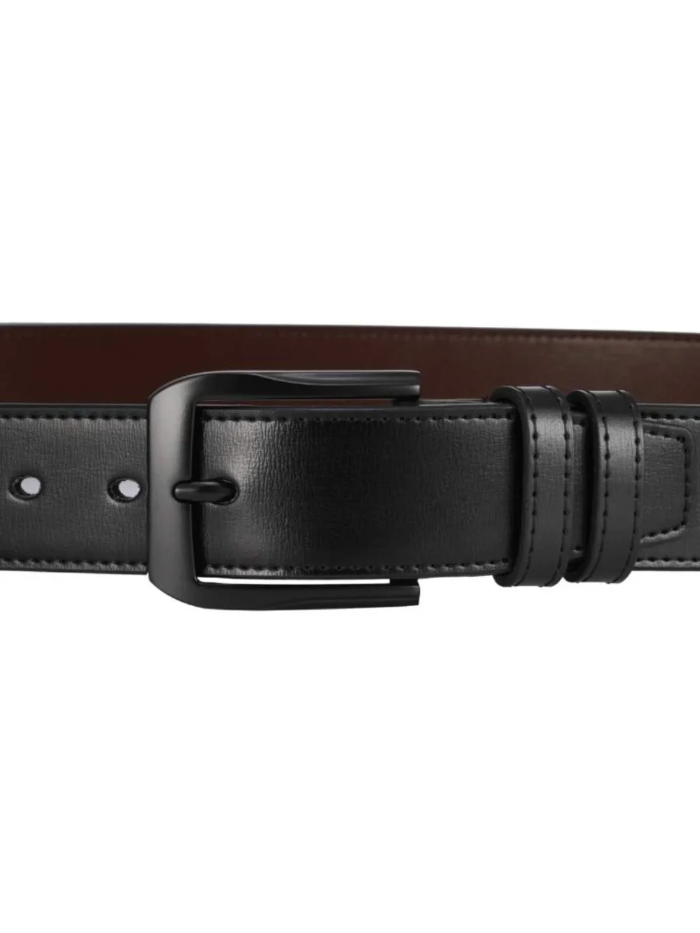 Men's Casual Leather Jeans Belt - 1.5” Wide, Thick Alloy Buckle, Work & Dress